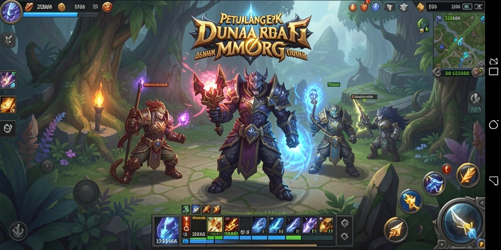 Screenshot gameplay 333666 menampilkan pertarungan seru di dunia MMORPG.