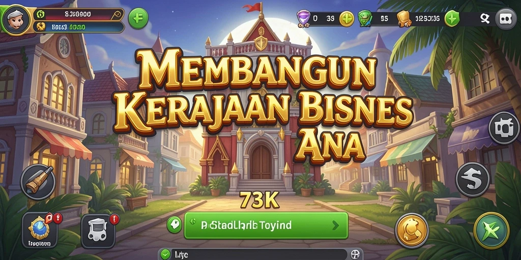 Tampilan gameplay 73K menampilkan dinamika manajemen bisnis yang seru.