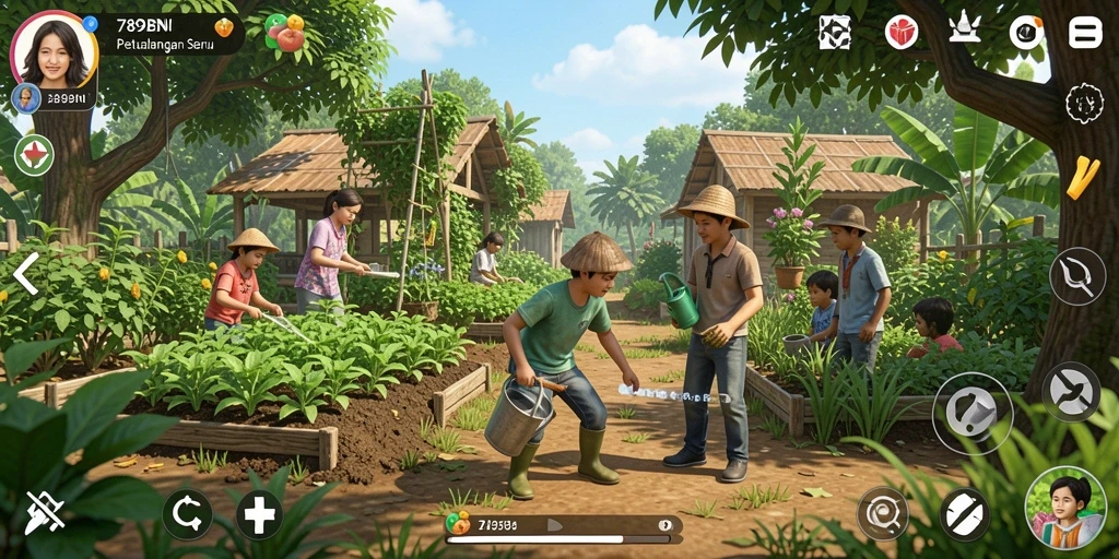 Screenshot gameplay menunjukkan keseruan bertani di 789BNI.