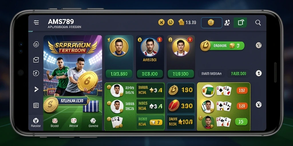 Screenshot AMS789 menampilkan fitur taruhan olahraga yang menarik.