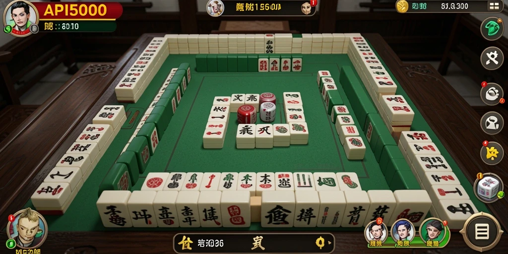 Tampilan gameplay seru dari API5000 dalam permainan Mahjong.