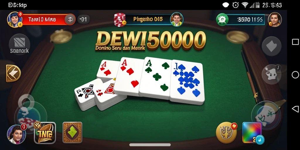 Tampilan gameplay seru di DEWI5000, cocok untuk pencinta Domino.