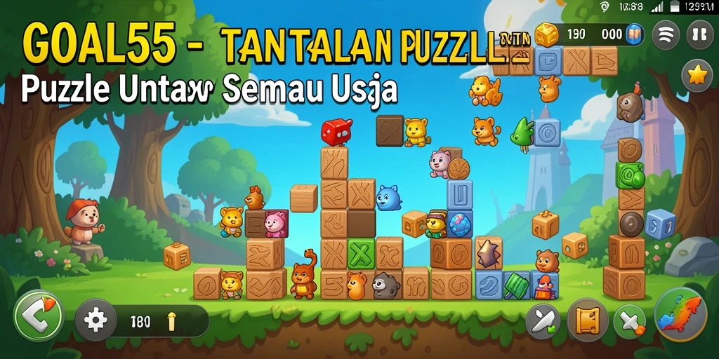 Tampilan gameplay menarik dan penuh tantangan dalam GOAL55.