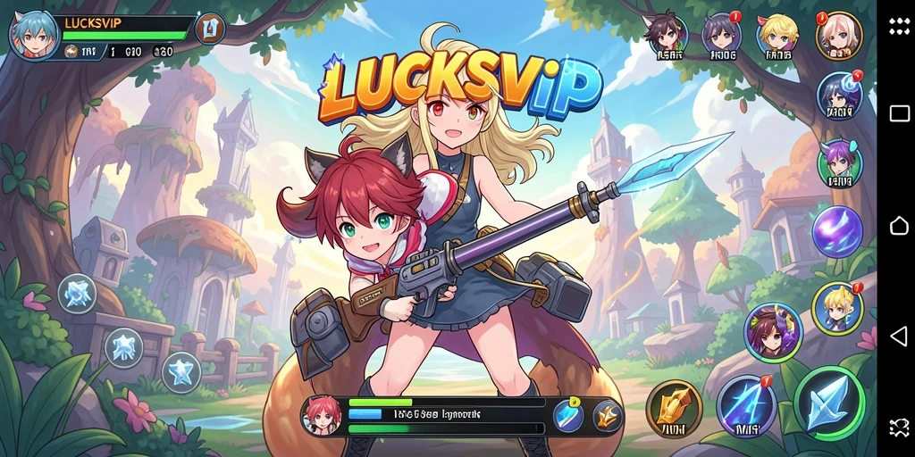 Tampilan gameplay LUCKSVIP yang menakjubkan dengan karakter Anime.