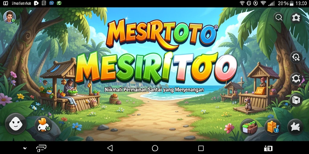 Tampilan gameplay <strong>MESIRTOTO</strong> yang menghibur dan penuh warna.