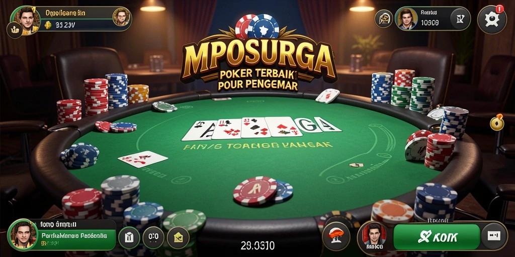 Screenshot MPOSURGA menampilkan gameplay Poker yang seru.