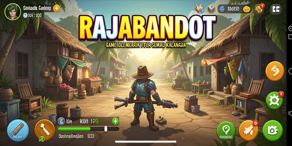 Tangkapan layar gameplay RAJABANDOT yang menunjukkan aktivitas Idle yang seru.