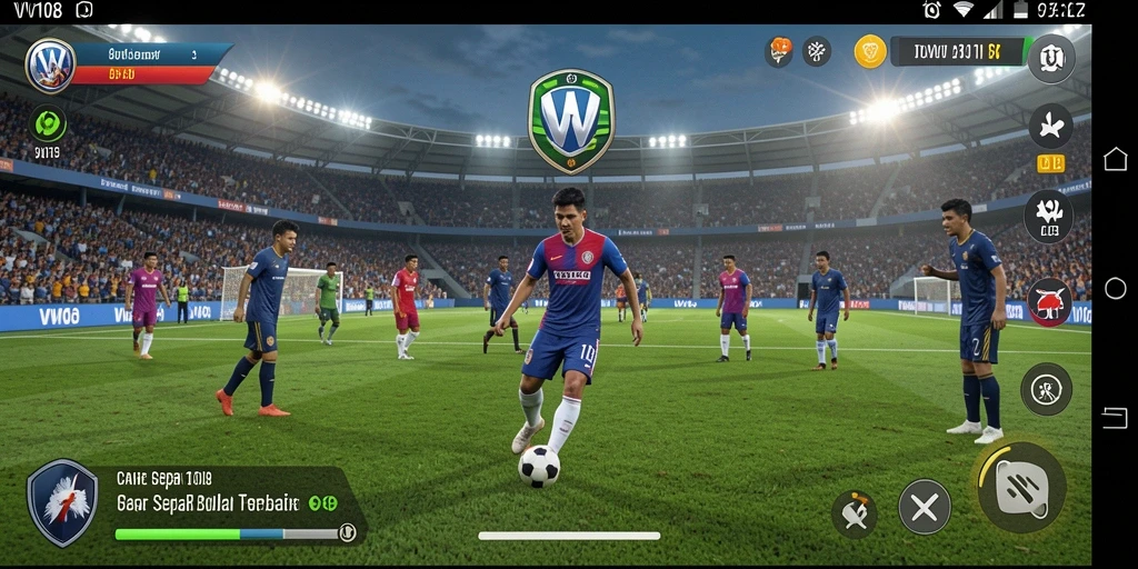 Tampilan gameplay mendebarkan dalam VW108 dengan aksi sepak bola intens.